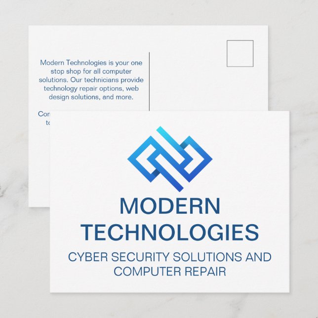 Moderne Cybersicherheits-Computer-Technologieunter Postkarte (Vorne/Hinten)