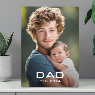 Moderne Dad Est Jahr Vatertag neues Baby-Foto Fotoplatte