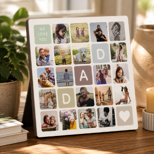Moderne Dad-Foto-Collage Vatertag Familienliebe Fotoplatte