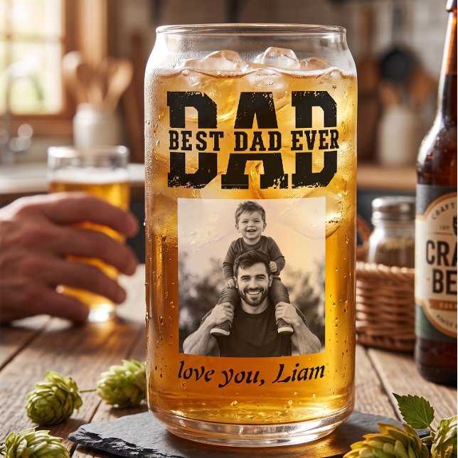 Moderne Dad-Foto | Personalisiertes Vatertagsgesch Dosenglas (Von Creator hochgeladen)