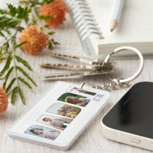 Moderne Daddy 5 Foto Typografie des Vaters Schlüsselanhänger