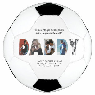 Moderne DADDY Foto Collage Chic Happy Vatertag Fußball