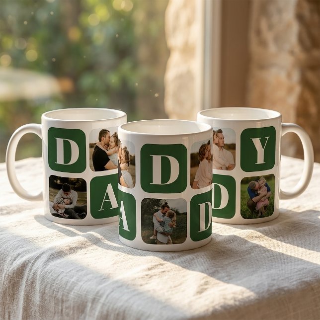 Moderne Daddy-Fotocollage-Kaffeetasse Kaffeetasse (Von Creator hochgeladen)