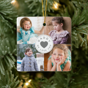 Moderne Daddy-Fotocollage Keramikornament