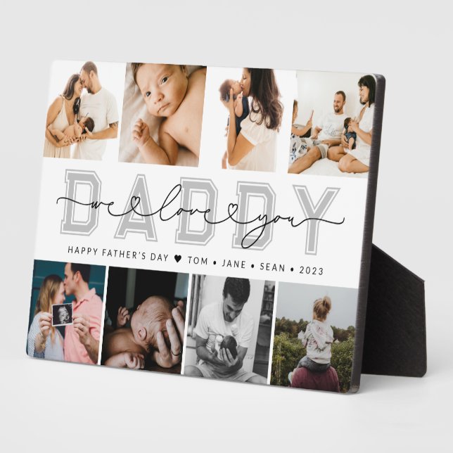 Moderne DADDY Vatertag FotoCollage Fotoplatte (Seite)