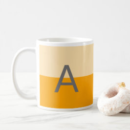 Moderne daffodische gelbe Monogramm Kaffeetasse