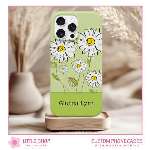 Moderne Daisies Florales Monogramm Case-Mate iPhone Hülle