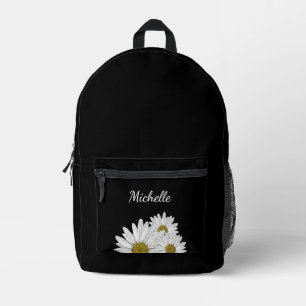 Moderne Daisies Niedliche Blume Schwarz-weiß Bedruckter Rucksack