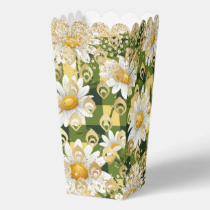Moderne Daisy-Blumen-Karogold-Glitter Geschenkschachtel
