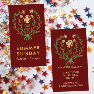 Moderne Daisy-Blumen-Logo CUSTOM Floral Visitenkarte