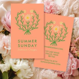 Moderne Daisy-Blumen-Logo CUSTOM Floral Visitenkarte