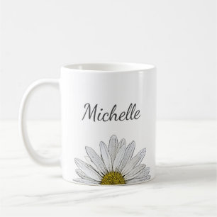 Moderne Daisy Elegante Personalisiert Kaffeetasse
