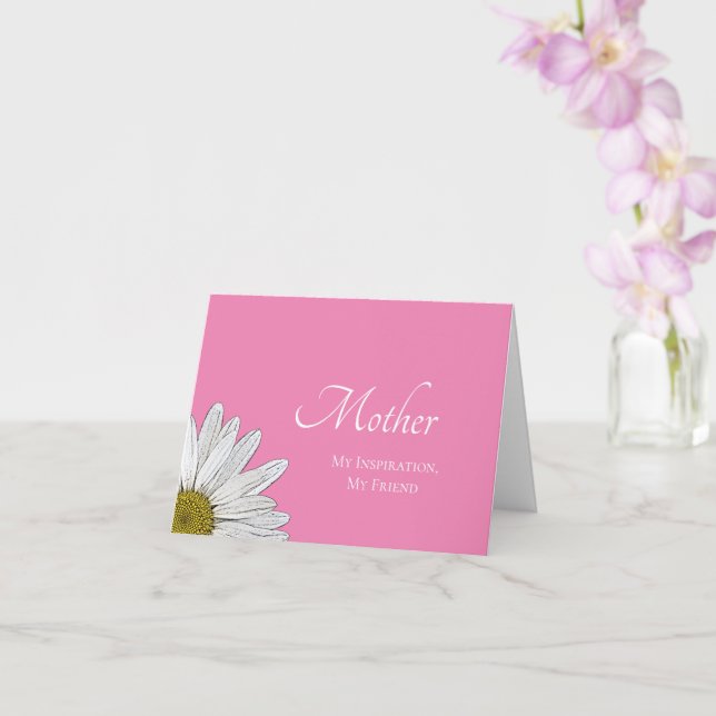 Moderne Daisy Mother's Day Simple Pink Karte (Orchidee)