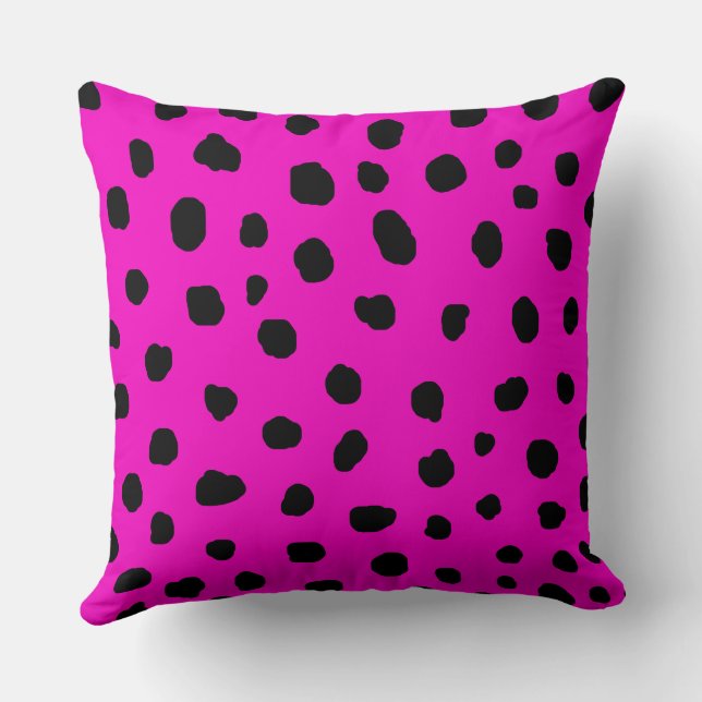 moderne dalmatinische Geparden, schwarz und heiß r Kissen (Rückseite)