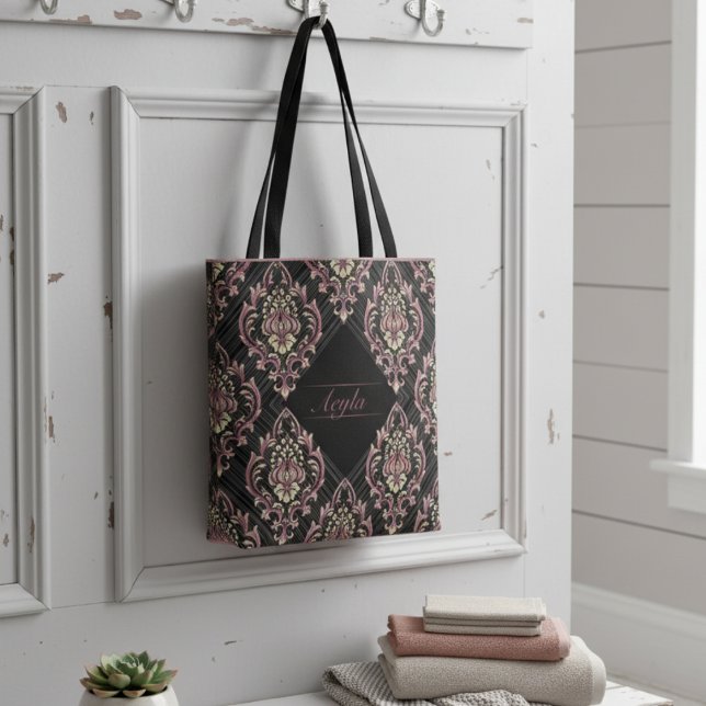 Moderne Damask Rose Gold und Glitzer (Von Creator hochgeladen)