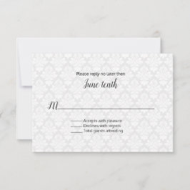 Moderne Damask Wedding RSVP Card