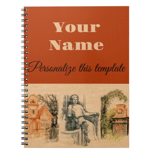 moderne Damenhäuser Notizblock (Vorderseite)