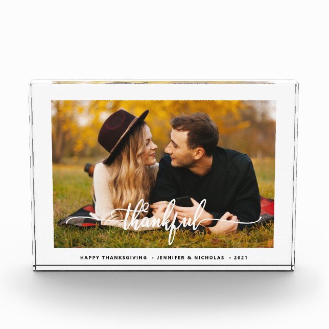 Moderne, dankbare Schrift Fotoblock (Vorderseite)