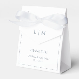 Moderne Dankeschön an Dusty Blue Monogram Wedding Geschenkschachtel