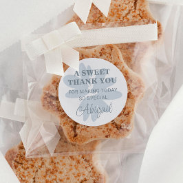 Moderne Dankeschön an Pastel Blue Daisy Blume Runder Aufkleber