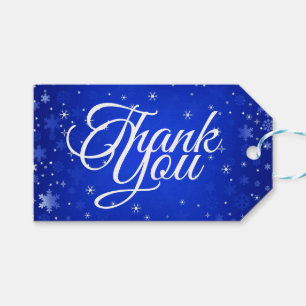 Moderne Dankeschön-Schneeflocken Blaues Weihnachts Geschenkanhänger