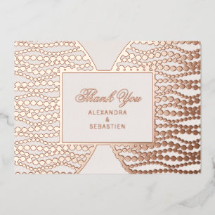 Moderne Dankeskarten aus Schrift Blush Pearl Rosen Folieneinladung