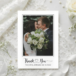 Moderne Dankeskarten-Herzschrift-Foto-Hochzeitskar Dankeskarte