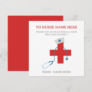 Moderne Dankeskkarte für Krankenschwestern
