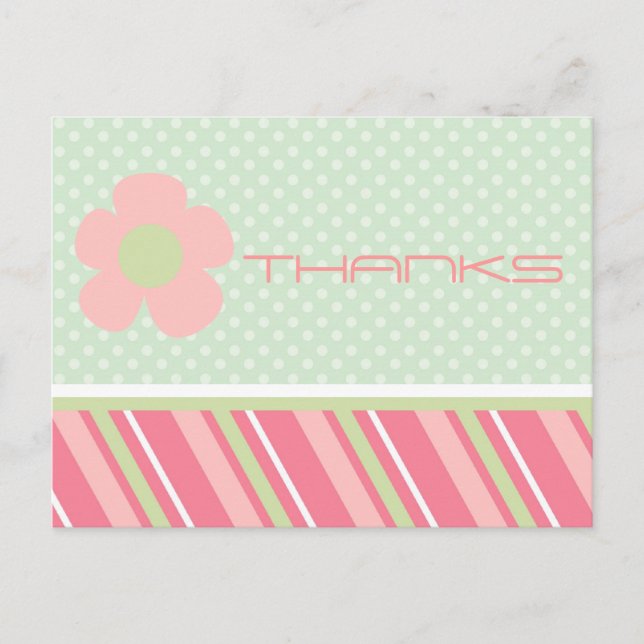 Moderne Danksagungen Postkarte (Vorderseite)