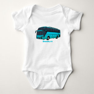 Moderne Darstellung des Cartoon von Personenbussen Baby Strampler