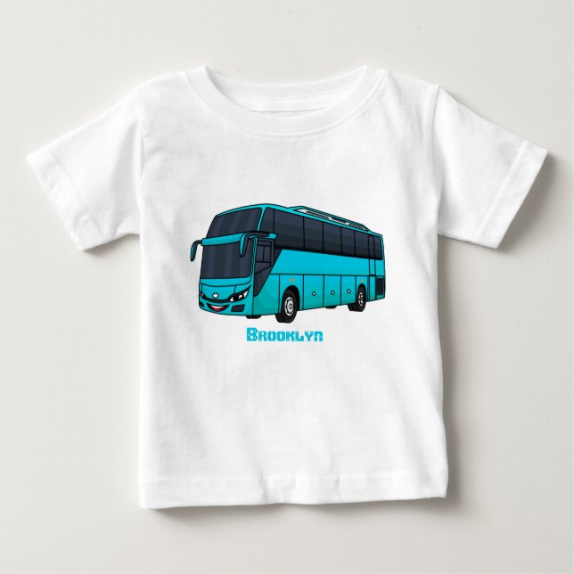Moderne Darstellung des Cartoon von Personenbussen Baby T-shirt (Vorderseite)