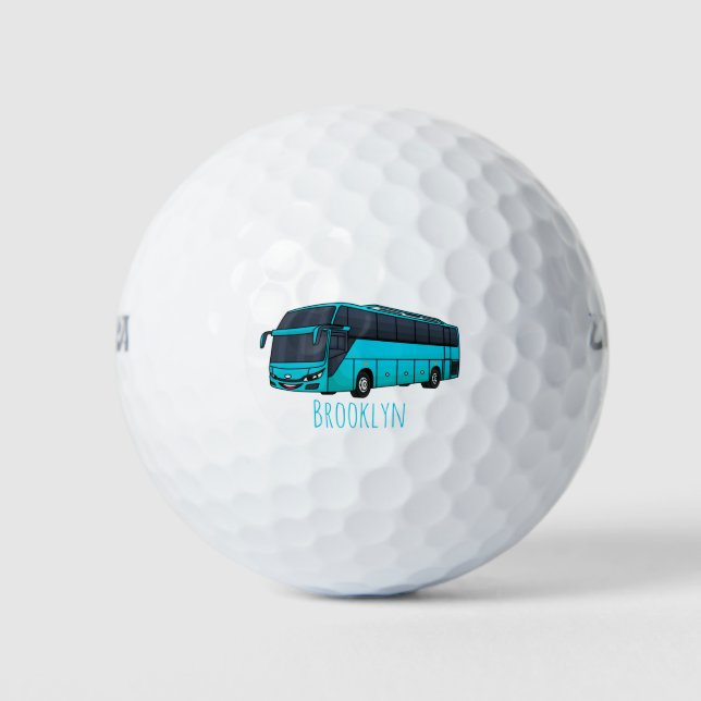 Moderne Darstellung des Cartoon von Personenbussen Golfball (Vorderseite)