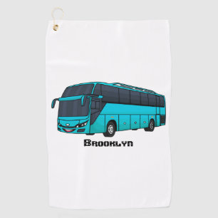 Moderne Darstellung des Cartoon von Personenbussen Golfhandtuch