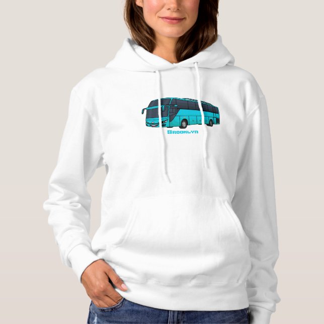 Moderne Darstellung des Cartoon von Personenbussen Hoodie (Vorderseite)