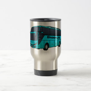 Moderne Darstellung des Cartoon von Personenbussen Reisebecher