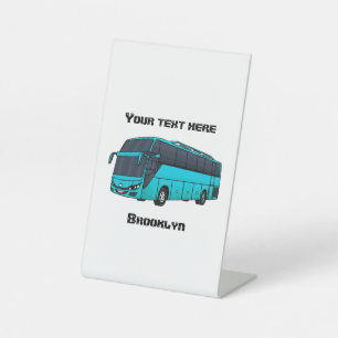 Moderne Darstellung des Cartoon von Personenbussen Sockelschild