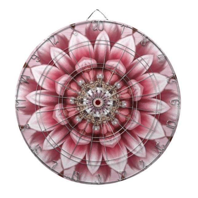 Moderne Dartscheibe mit rosa Blumen (vorne)