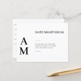 Moderne Date Night Ideas Wedding Cards Postkarte