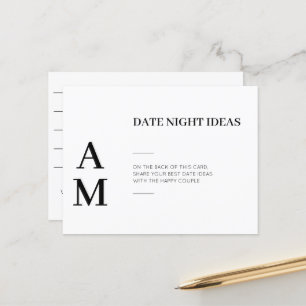 Moderne Date Night Ideas Wedding Cards Postkarte