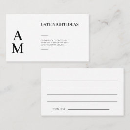 Moderne Date Night Ideas Wedding Cards Visitenkarte