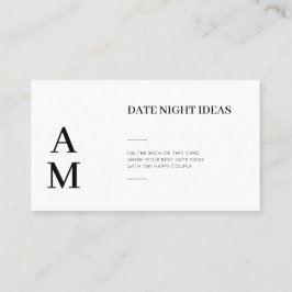 Moderne Date Night Ideas Wedding Cards Visitenkarte
