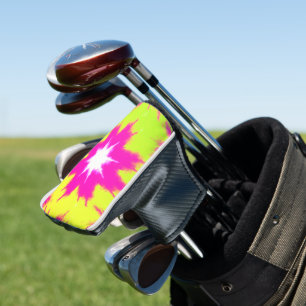 Moderne Dazzle Rose Grün Gelbe Gefärbte Krawatte Golf Headcover