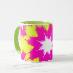 Moderne Dazzle Rose Grün Gelbe Gefärbte Krawatte Tasse