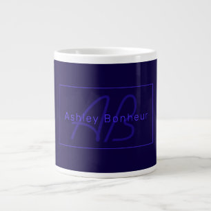 Moderne Deep Purple Farben Cooler Name & Monogra Jumbo-Tasse