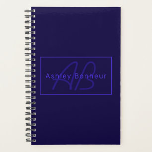 Moderne Deep Purple Farben Cooler Name & Monogra Planer