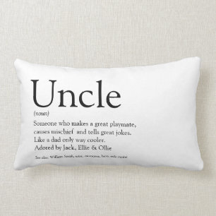Moderne Definition von Uncle Funcle in Schwarzweiß Lendenkissen