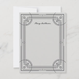 Moderne Deko Frame Stationery Note Card - Grau