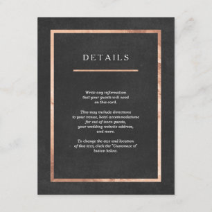 Moderne Deko Rose Gold & Black Wedding Karten