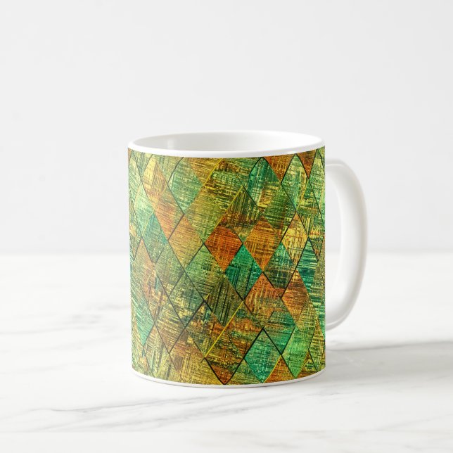 Moderne dekorative geometrische Glasmalerei Kaffeetasse (VorderseiteRechts)
