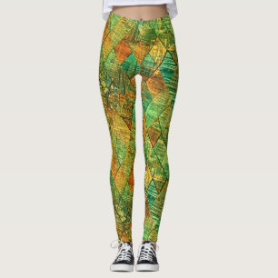 Moderne dekorative geometrische Glasmalerei Leggings